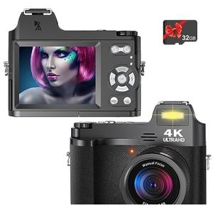 4K Digital Camera for Photography 48MP Vlogging Camera for YouTube, 3" LCD Screen, Anti-Shake,18X Digital Zoom,Compact Point and Shoot Digital Cameras for Travel