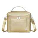 NOL Natural Organic Lifestyle Insulated Lunch Bags for Women Cooler Bag Lightweight Nylon Waterproof Lunch Box For Work (Gold, Medium(normal))