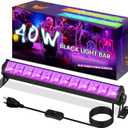 40W Black Light Bar, LED Blacklight with 6FT Cord & Switch, Black Lights for Glow Party, Halloween, Birthday, Body Paint, Bedroom, Classroom, Each Light Up 22x22ft, 1 Pack