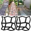 VanSmaGo 2 Packs 16.9 x 16.9 x 1.6 inch Walk Maker, Path Mate Stone Moldings Paving Pavement Concrete Molds Stepping Stone Paver Walk Way Cement Mold for Patio, Lawn & Garden