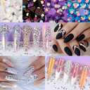 1500pcs Rose Gold Flatback Rhinestones 3 Sizes Glass Crystal Diamonds for Nail Art Eye Jewels Crafts Clothes Shoes Make up Round with Tweezers and Picking Pen for Women Girls Manicure