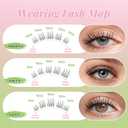 KEYYOU Aurora Lash Clusters Kit Fairy Lash Extension Kit C Curl 120Pcs Eyelash Extension Kit Wispy Natural Invisible Band Lash Kit with Waterproof DIY Lash Extension Kit at Home(Aurora-C-8-16MIX)