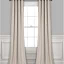 Lush Decor Insulated Grommet Blackout Window Curtain Panels, Pair, 52" W x 84" L, Wheat - Classic Modern Design - Chic Window Decor - Long Curtains For Living Room, Bedroom, Or Dining Room