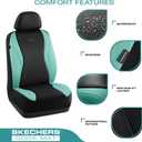 Skechers Car Seat Covers,Leather Seat Covers with GOGA Mat Technology,Waterproof Car Seat Covers Front Seats,Airbag Compatible,Comfort Universal Fit for Most Cars,Vans,Trucks,SUVs,Mint