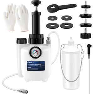 3L Manual Brake Bleeder Kit, Fluid Vacuum Pump Brake Pressure Bleeder kit with 4 Master Cylinder Adapters and 1L Brake Bleeder Bottle,Suitable for Most Models