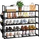 OYREL 5 Tier Shoe Organizer Rack for Closet, Entryway, Garage, Door, Space Saving, Shoe Holder Stand/Tower, Large, 20-25 Capacity (Black)