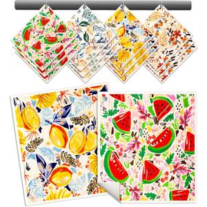 Kitchen Reusable Swedish Dishcloths - 12 Pack Absorbent, Fast Drying, Washable Swedish Towels with Cute Design, Fruit Flower