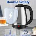 DEZIN Electric Kettle Upgraded, BPA Free 2L Stainless Steel Tea Kettle, Fast Boil Water Warmer with Auto Shut Off and Boil Dry Protection Tech for Coffee, Tea, Beverages (Black Silver)