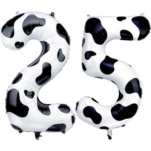 Big, cow Print 25 52 Balloon Number 40 Inch Foil 25 Balloons For 25 Birthday Decorations For Women Girls52 Blue Balloons For 25 Birthday Party Supplies 52nd Birthday Balloons Events Gift