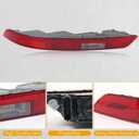 Left Inner Tail Light Replacement Compatible With Audi Q5 2018-2021, 80A945069A, Factory Style Rear Brake Lamp Assembly Driver Side, Clear & Red Lens with Bulb