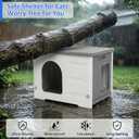 Rockever Plastic Cat House Outdoor with Escape Door, Waterproof Feral Cat House Outdoor Indoor, Sturdy Cat House for Outdoor Cats, Assemble Easily-Grey