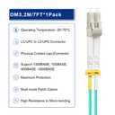 FLYPROFiber- LC to LC Fiber Patch Cable OM3 2M/7ft, Length Options: 0.2m-200m, 10GB/40GB Multimode Duplex 50/125um Fiber Optic Cable Cord LSZH-2Meter(7ft), 2pack