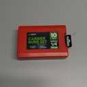 Carbide Burr Set 1/ 4" (6.35mm) Shank – 10 Pcs Double Cut Die Grinder Bits for Milling, Carving, Engraving, Deburring, Drilling, Hard Wood and Metals – Tungsten Carbide Drill Bit Set for Rotary Tools