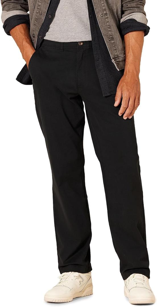 Amazon Essentials Men's Classic-Fit Casual Stretch Chino Pant (42W x 28L, Black)