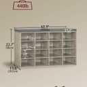 Shoe Storage Bench with Cushion, 16-Cubby Shoe Rack with Seat