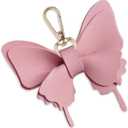 Butterfly Bag Charm,keychain Leather Handbag Charm for Purse Backpack Bag Accessories (Pink)