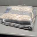 OJIA Outdoor Patio Rug 5'x7', Striped Rug Machine Washable Large Area Rugs Cotton Woven Thin Indoor Outdoor Rugs for Bedroom/Living Room/Front Porch/Deck/Backyard/Camping (Green/White/Tan)