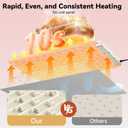 Food Warming Mat Electric Tray: Adjustable Silicone Heating Pad with 3 Temperature Settings 4 Timer Function Portable Roll Up Hot Plate for Buffets Party Gatherings Kitchen Warmer Countertop Holiday (24 X 16 inch, Cream)