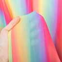 DUOBAO Rainbow Chiffon Wedding Ceiling 10FT Length Photo Background Curtain Decorations with Rod Pocket for Banquet Room Weddings Ceremony Graduation Prom, W 5' x L 10'-6 Panels Bright Rainbow