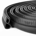 Car Door Rubber Seal Strip, 10 Feet Trim Seal Vertical Bulb Fits 1/16" Edge, Automotive Weather Stripping for Cars, Boats, RVs, Trucks, and Home Applications