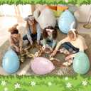 Soulchen 10 Pcs 16 Inch Inflatable Easter Eggs Decorations Outdoor Easter Inflatable Decorations Large Hanging PVC Colorful Eggs Blow up Ornament for Yard Lawn Garden Porch Party(Spotted Designs)