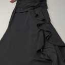 FQA Formal Evening Dresses for Women Elegant Evening Party Prom Dress Long Sexy V Neck Sleeveless Split Wrap (Medium, Black)