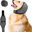 Upgraded Dog Ear Muffs for Noise Protection & Bath, No Shake EarWrap for Hematoma Prevention, Drying & Anxiety Relief, Elastic Waterproof Dog Ear Protector with Soundproof Sponge (Grey, Large)