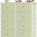 Sweetcrispy 8 Drawer Fabric Dresser, Tall Storage Tower for Bedroom, 31.5"D x 11.8"W x 36.4"H