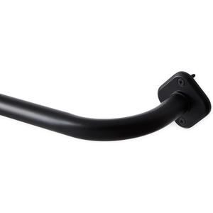 NICOLE MILLER NEW YORK Patio Country Chic Wrap Around Indoor Outdoor Dual-Mount Curtain Rod, Ceiling Mount & Wall Mount, Rust Resistant, Matte Black, Adjustable 84-160