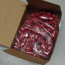 2 Pcs 16.4 Feet Christmas Wood Bead Garland Rustic Christmas Wooden Beads Decorative Tree Wooden Beaded Garland Decor Farmhouse Boho Ornaments for Xmas Decoration Supplies(Dark Red)