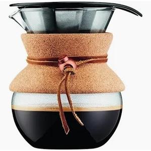 Bodum POUR OVER Coffee Maker with Permanent Coffee Filter, 8 Cups, 1.0 L, Stainless Steel