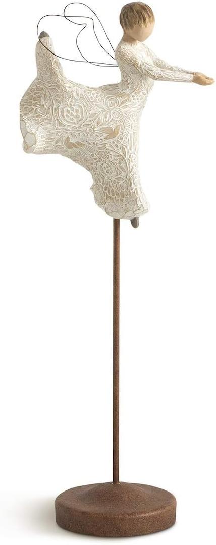 Willow Tree Dance of Life Angel, Dancing Twirling The Magical Miracle of Life, Elevated Angel Carved with Symbols of Nature & Renewal, Sculpted Hand-Painted Figure for Classic Nativity Collection