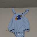 Thorn Tree Baby Girl Boy 1st Birthday Clothes One Year Old Bubble Bodysuit Backless Rib Romper Cake Smash Outfits (6-12 Months, Monkey Blue)
