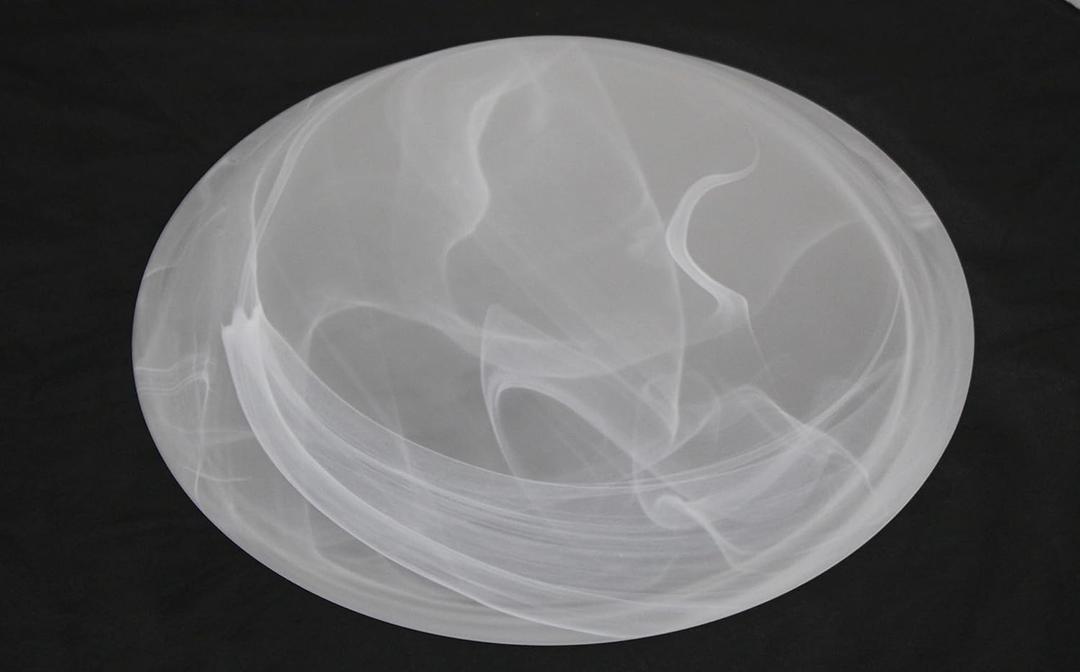 LUMINANCE Lighting Faux Alabaster Style Pendant Glass 11-3/4" Dia x 3-1/8" H G7676-4