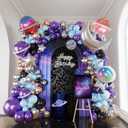 Galaxy Space Balloon Garland Kit 140pcs purple blue black Outer Space Astronaut Moon & Star Diy 4D planet Balloons for girl two the moon birthday decorations Kids Party Supplies