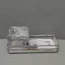 Silver Toothbrush Holders for Bathrooms, 4 Slots Tooth Brushing Organizer, Electric Tooth Brush Toothpaste Holder, Kitchen Countertop Sink Caddy Storage