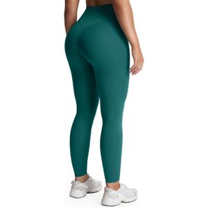 Aoxjox High Waisted Workout Leggings for Women Tummy Control Buttery Soft Yoga Metamorph Deep V Pants 26", Extra Small, Deep Lagoon