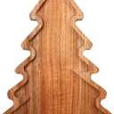 Acacia Wood Christmas Tree Tray - Decorative Serving Platter, Festive Plate, Xmas Dish & Wooden Charcuterie Board for Holiday Gift, Cheese, Fruit, Veggie & Cookie, Food, Snack, 16 x 10