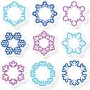JarThenaAMCS 27Pcs Winter Snowflake Sticky Notes Blue-Purple Snowflake Shaped Self Adhesive Notepad Memo Pad Removable for Christmas Xmas Home Office Supplies, 9 Styles