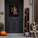 Halloween Porch Decor Outdoor Halloween Decorations Wooden Skull Porch Sign Door Decorations Indoor Outside Welcome Sign for Front Door 46.8 Inch