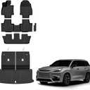 Auxko All Weather Floor Mats Cargo Mat with Backrest Mat Rear Door Sill Protector for Lexus TX350 TX350h TX350h+ 2026 2025 2024 6-Seater TPE Liners All Season Accessories