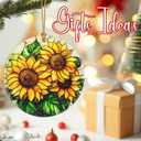 6 x Christmas Ornaments, Sunflower Ornament, Christmas Tree Decorations, Holiday Decorations, Holiday Ornaments, Sunflower Gifts, Flowers Lovers Gift, Holiday Party Gifts, and Xmas Gift Ideas
