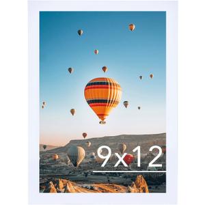 9x12 Picture Frame White for Wall Hanging, Wall Mounting Horizontally or Vertically, 9 x 12 Wall Gallery Poster Photo Frame with Durable Shatter Resistant Plexiglass, White