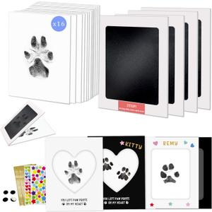 MYPAWLETS Paw Print Kit,Clean Touch/Inkless Ink Pad for Dog/Cat Pawprints,Paw Print Stamp Pad for Dogs,Dog Paw/Nose Print Kit Keepsake,Pet Paw Print Impression Kit with Frame,Gifts for Pet Parents-4M (Medium (4 Pack))