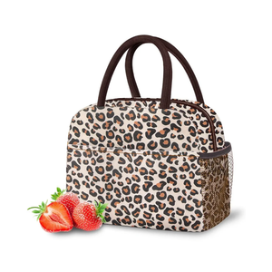 DALINDA Lunch Bag Women,Lunch Box Adult for Women Men Reusable Insulated Lunch Tote Bag,Leakproof Food Handbags Case High Capacity for Travel Work Picnic Beach, Leopard
