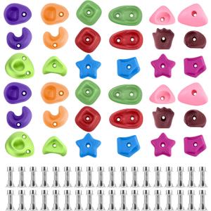 TOPNEW 36PCS Kids Climbing Holds, Rock Wall Climbing Holds with Hardware - Indoor/Outdoor Playground Climbing Wall