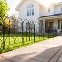 Thealyn Garden Fence 32" H x 20ft (10 Panels), No Digging Heavy Duty Metal Fence Panels, Rustproof Dog Fence Animal Barrier, Interlocking Decorative Fencing for Flower Bed, Yard, Landscape Edging