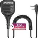 BAOFENG Microphone Handheld Heavy Speaker BF-850 Ham Radio Mic IP54 Waterproof Volume Adjustable Speaker Mic for UV-5R BF-F8HP PRO AR-5RM UV-21R UV-32for Kenwood Retevis Walkie Talkies (Black