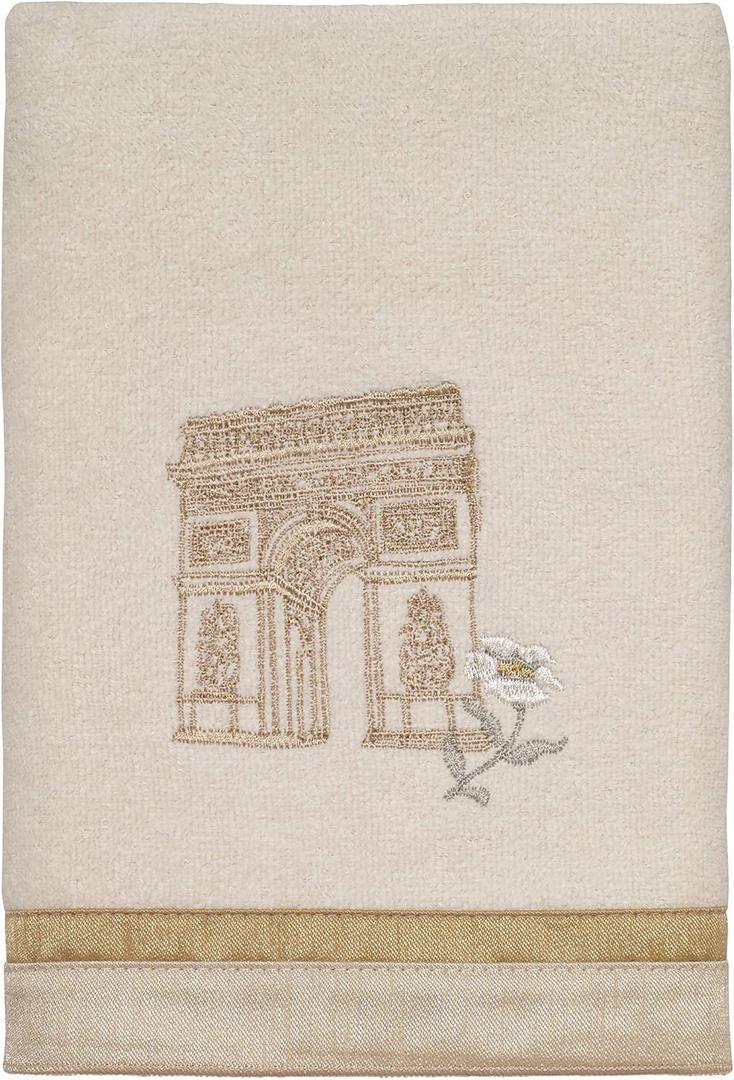 Avanti Linens - Hand Towel, Soft & Absorbent Cotton Towel (Paris Botanique Collection, Ivory) 30.00" x 16.00"