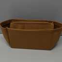 ZTUJO Purse Organizer Insert, Felt Bag Organizer with Metal Zipper, Handbag & Tote Shaper, For Speedy Neverfull Tote, 7 Sizes (Large, Light Coffee)